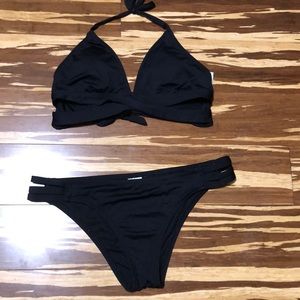 2 pice all black mossimo swimsuit top and bottom